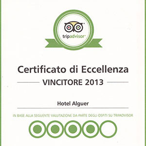 Prizes and awards: Tripadvisor Certificate of Excellence 2013